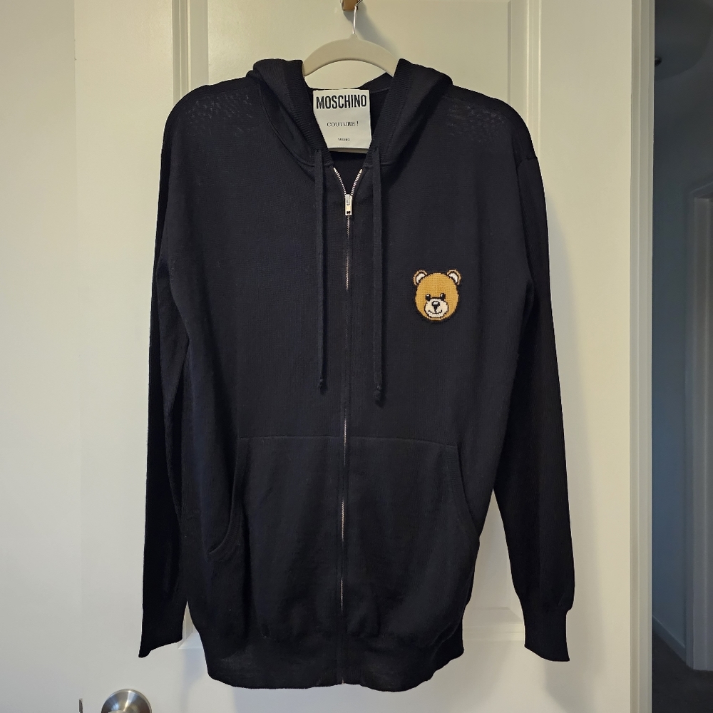 NWOT! Moschino Couture Wool Sweater w. Hoodie
